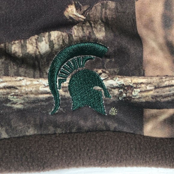 MSU Camo Reversible Hat Fleece Beanie MSU Spartan Unisex Brown Camo w/ Spartan - Picture 2 of 11